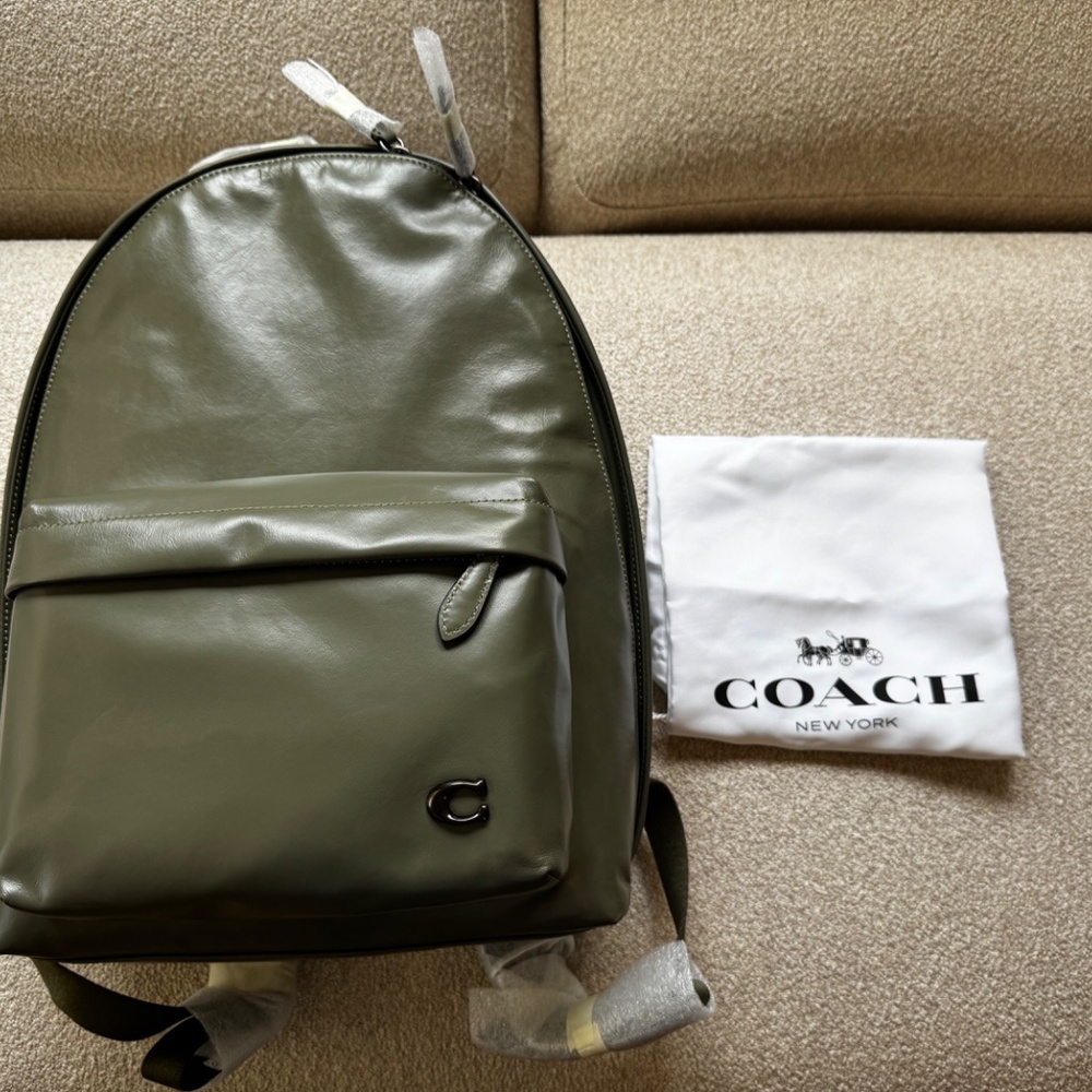 Coach "Hall" Backpack in Coach's "Army Green" - Picture 5 of 6